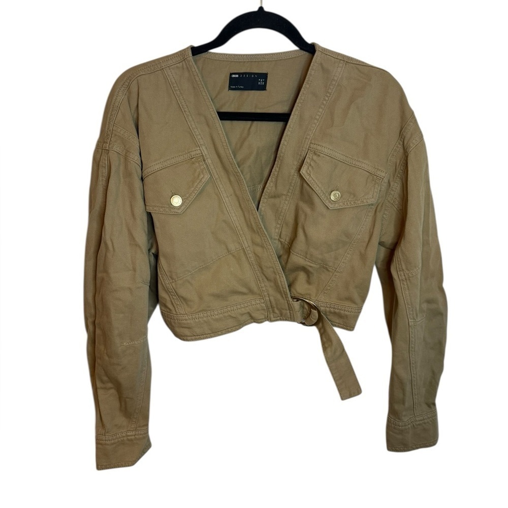 Asos x The Sourced Collection Cropped Wrap Utility Jacket